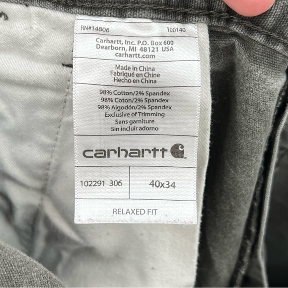Carhartt Lived In Relaxed Fit Peat Canvas Work Pant 40 x 34 - Picture 6 of 6